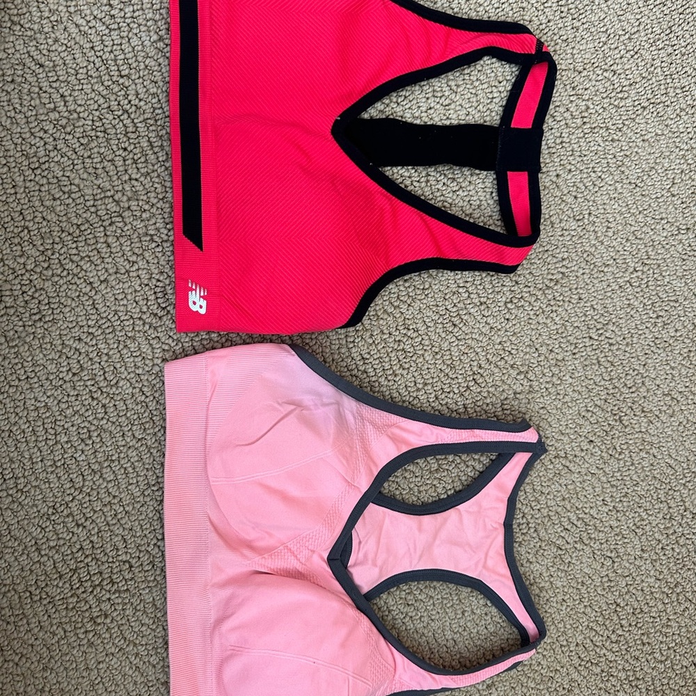 New Balance Hot Pink and Light Pink Racerback Sports Bra Duo PRICE IS FOR BOTH